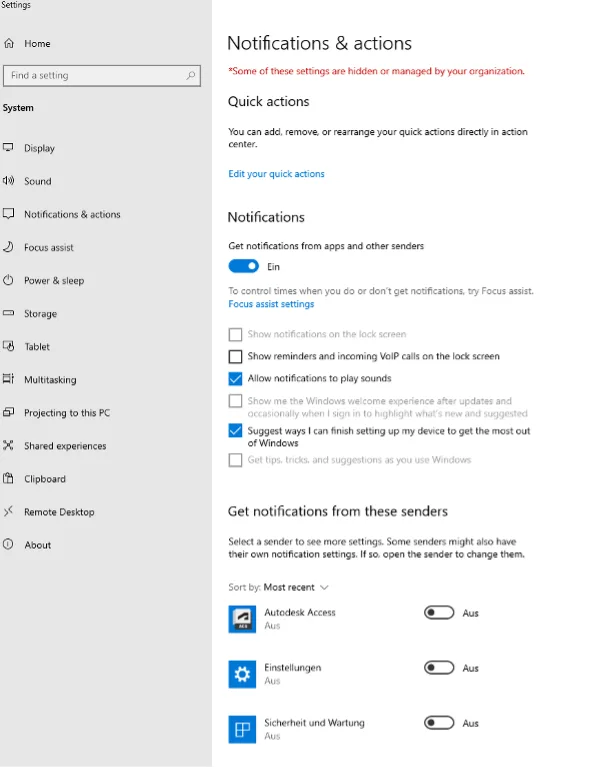 Notifications in Windows nach neuem Login