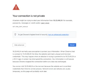 Die Meldung «Your connection is not private» in Google Chrome