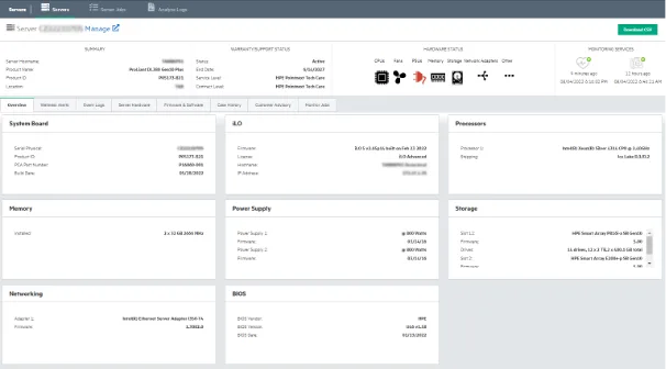 HPE Infosight Firmware Übersicht