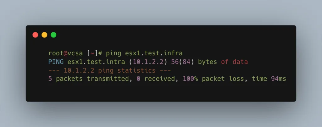 FQDN Ping Fail
